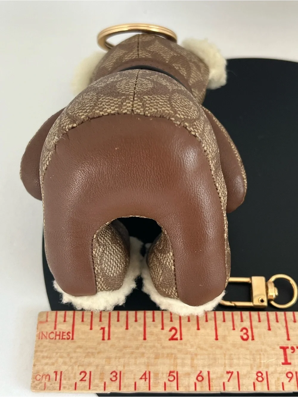 Coach Signature Canvas Bear Bag Charm Keychain with Shearling (Missing Tag) - Picture 4 of 15